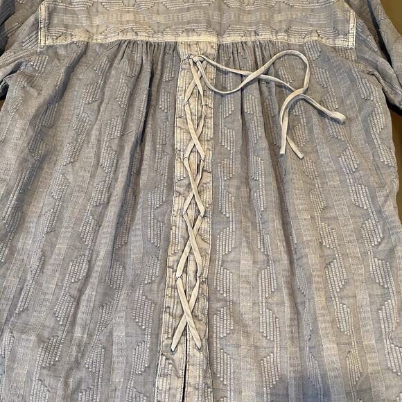 Anthropologie Pilcro Theresa Lace-Up Back Button Shirt Top Blue Size Small - Picture 5 of 9